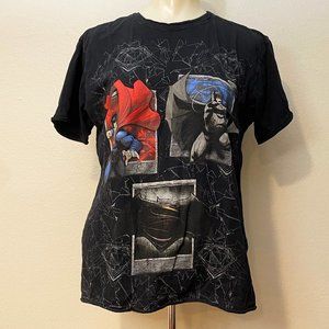 Black Superman & Batman Printed T-Shirt